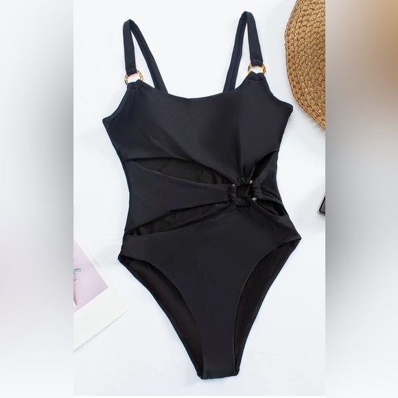 NWOT black monokini leopard rings - size XL - Picture 3 of 9